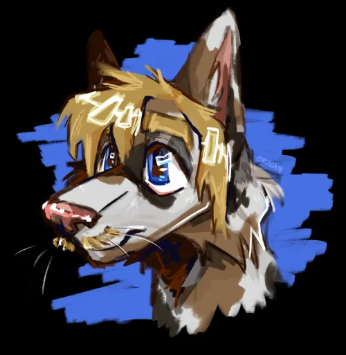 Thumbnail Mustached Boy Portrait: Furry Art by JumpingSpiderPerson