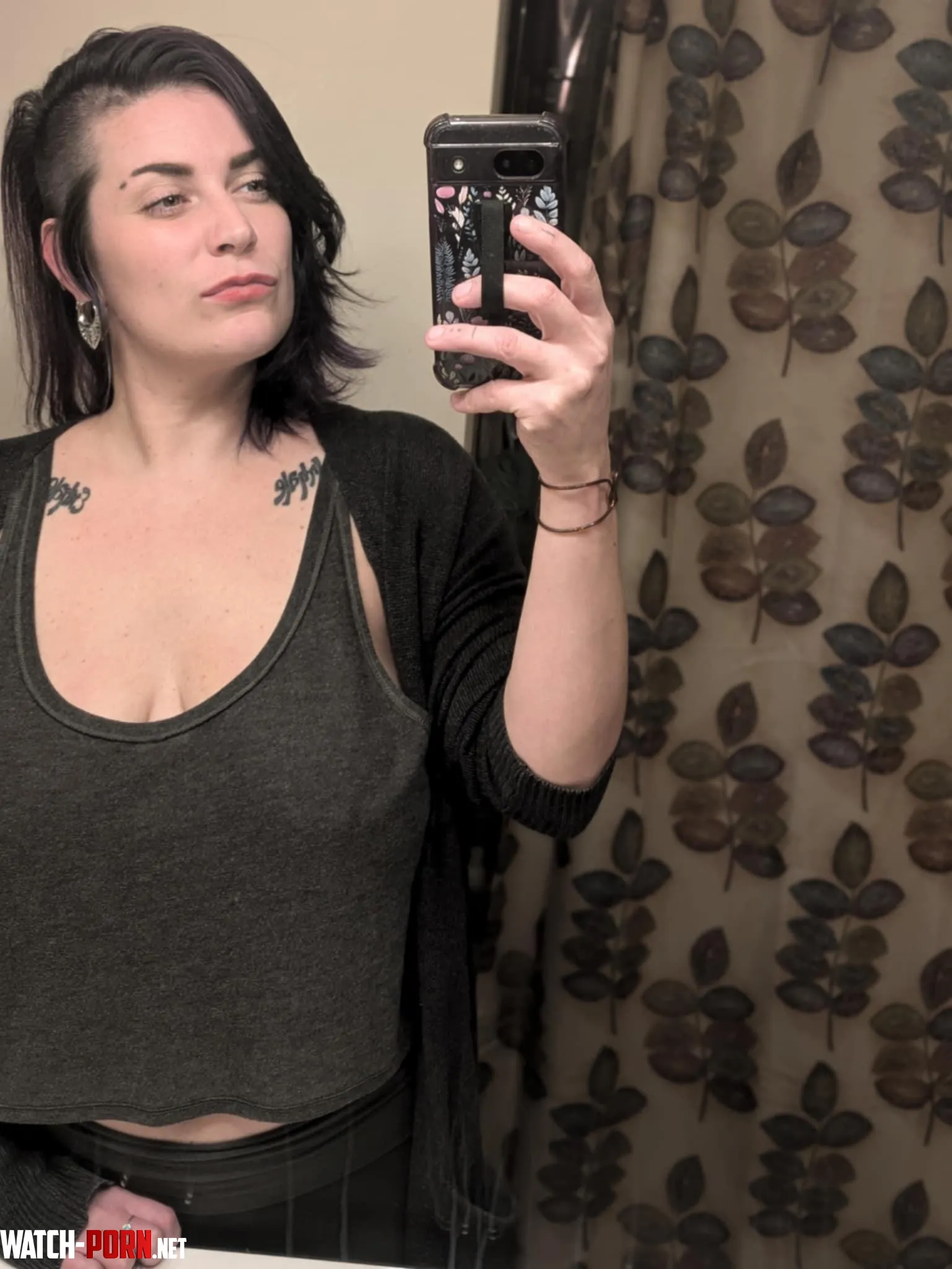 Just a braless bathroom selfie  by BridgetBishop69