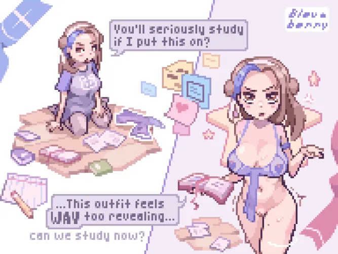 Thumbnail PixelArtNSFW: Delve into a Study Session with Lucy by bleuberry_art