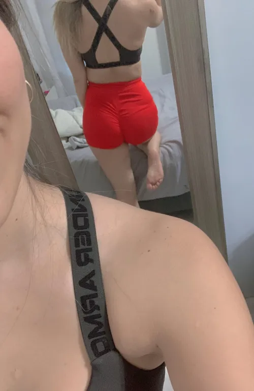 Thumbnail Fit and Fabulous: Discover sunsunny23's Allure in Red Yoga Shorts on YogaPants