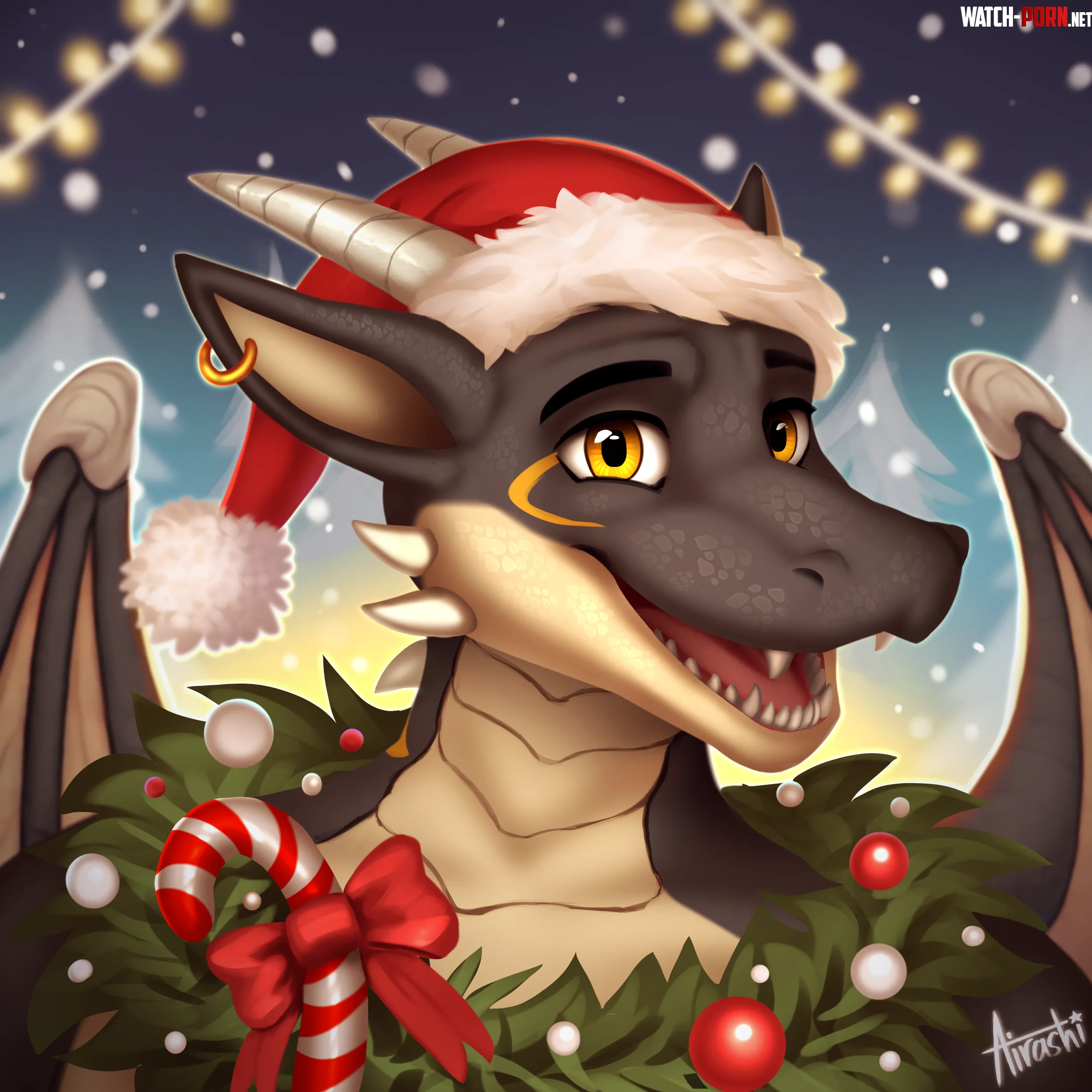 Someone is excited for Christmas 3 Art by me by Airashi_Suzume