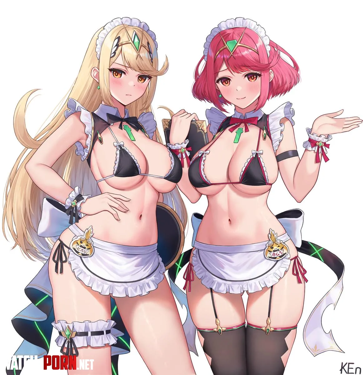 Maids Pyra and Mythra Xenoblade by A_MASSIVE_PERVERT