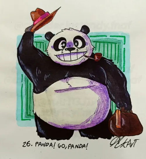 Thumbnail Day 26 Panda Go Panda: Furktober 2024 Art | Cylinder_stArT | furry