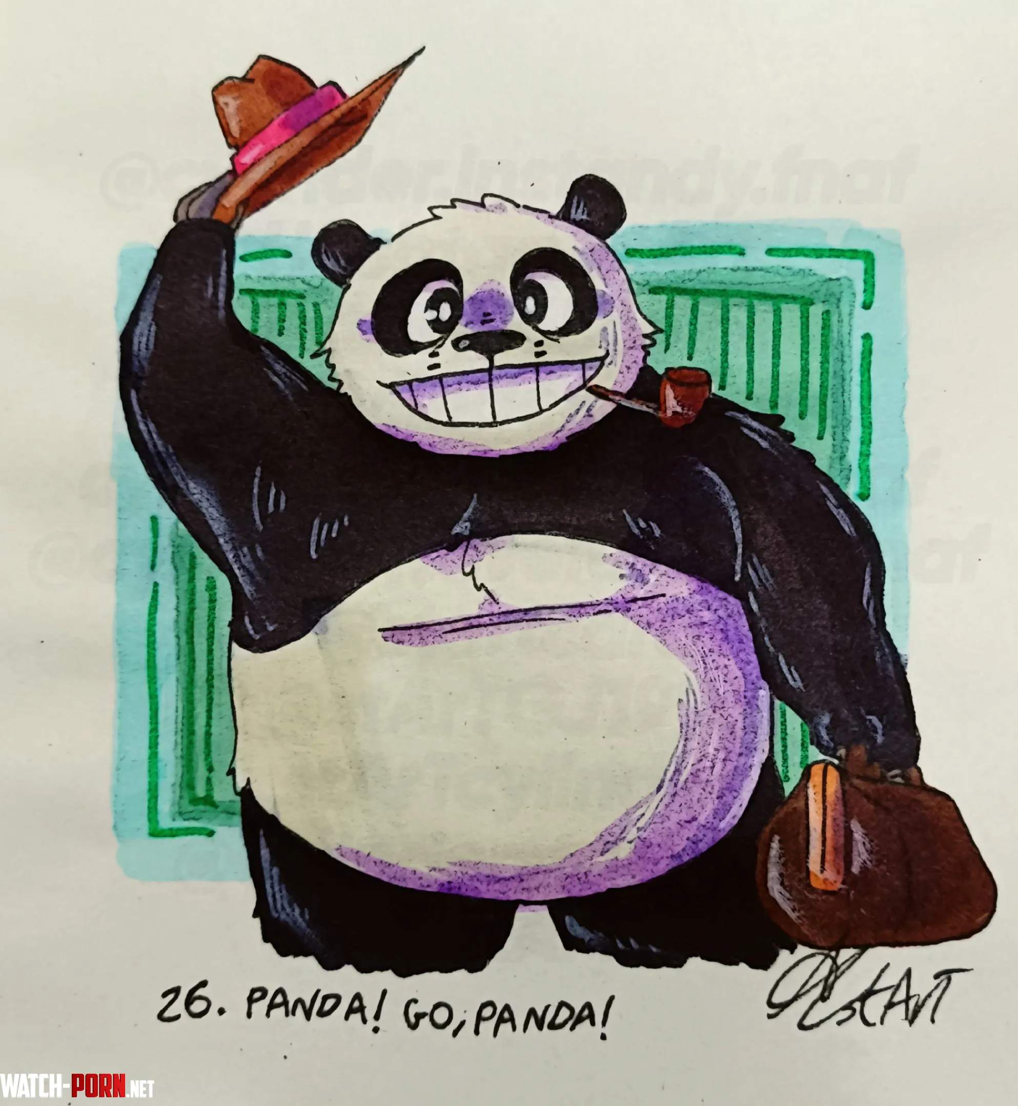 Day 26 Panda Go Panda  Furktober 2024  my art by Cylinder_stArT