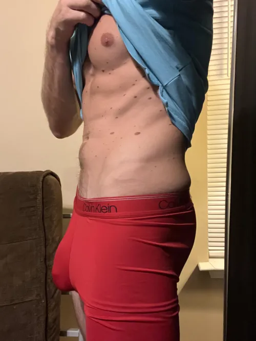 Thumbnail Collard Shirt and Red Calvins: Business Casual Bulge Update by turb0farm