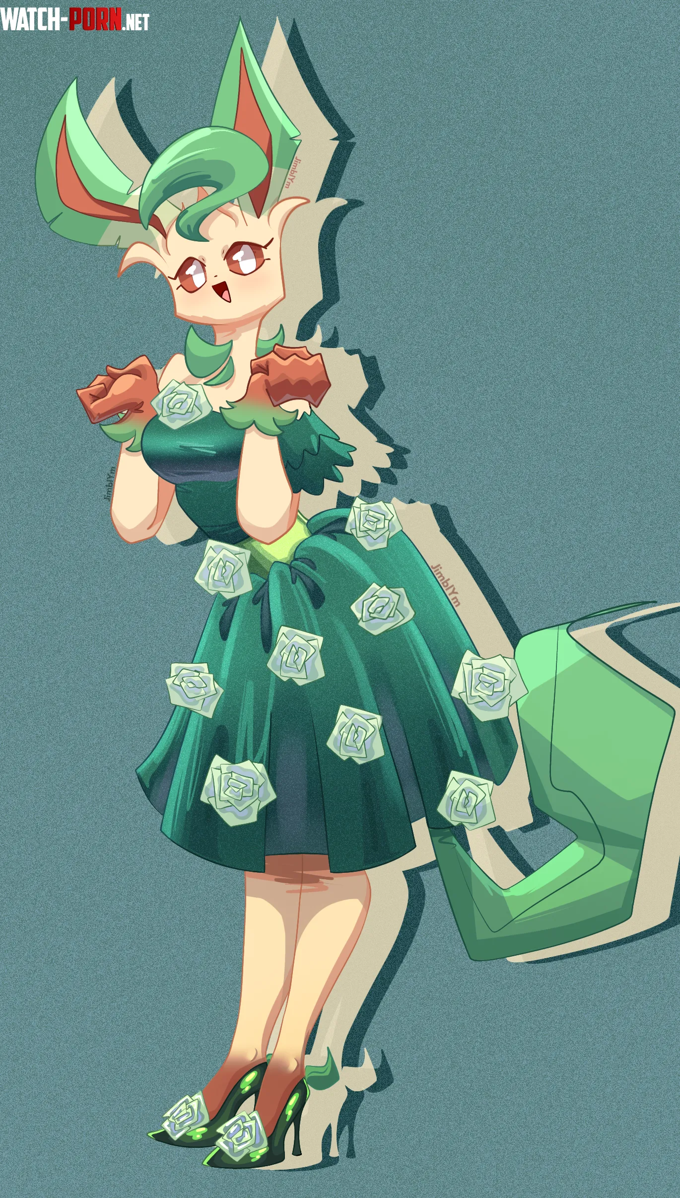 now its leafeons turn in a dress D by Fuyii7