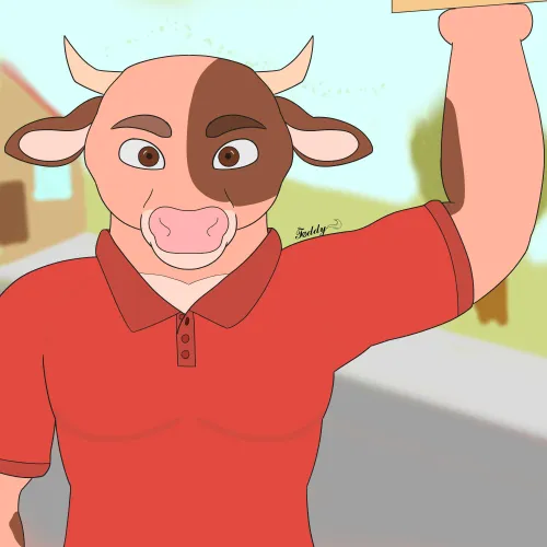 Thumbnail Happy Delivery Bull: Furry Art by Toddy_the_fox