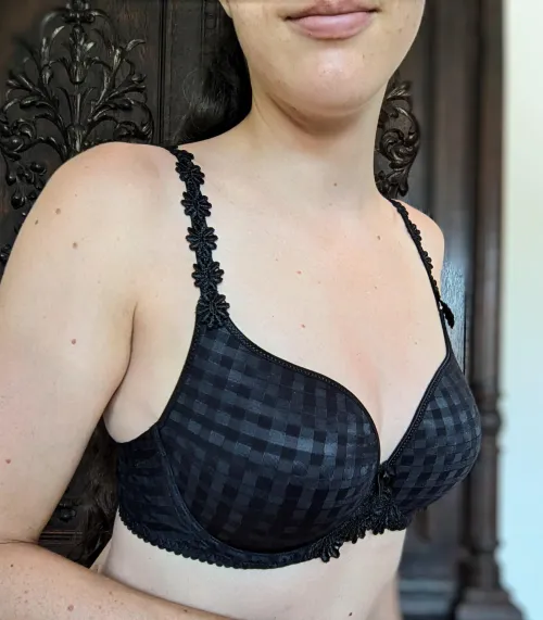 Thumbnail Darkspellslingerie Presents: Cute Checkered Bra with Flower Straps