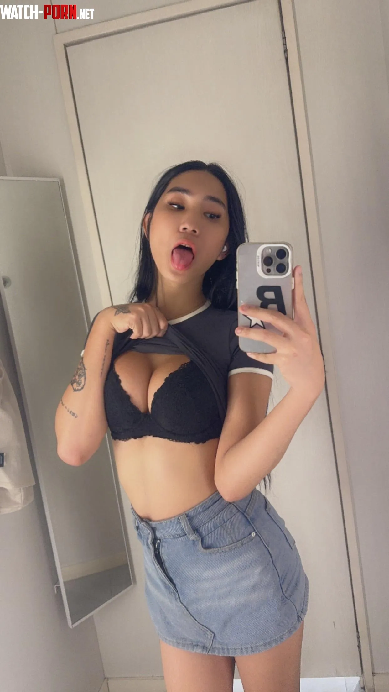 Me checking my bug titties on the fitting room should i jerk off  by PixieMatsurii