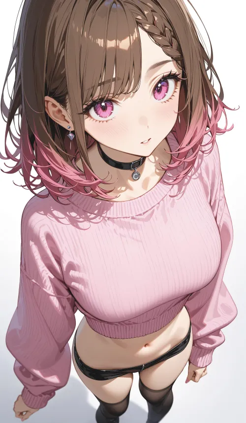 Thumbnail Pretty in Pink Sweater | CheetahSperm18 | Anime Midriff