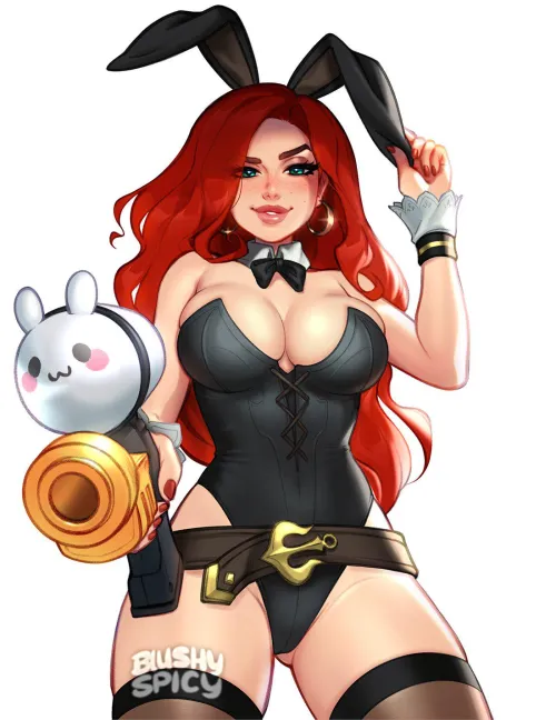 Thumbnail Cumqueen997 Presents a Playful Twist with Bunnysuit Miss Fortune BlushySpicy