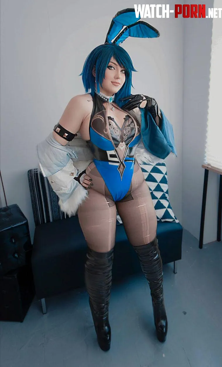 Yelan cosplay by Kuroitsune  by Kuroxkitsune