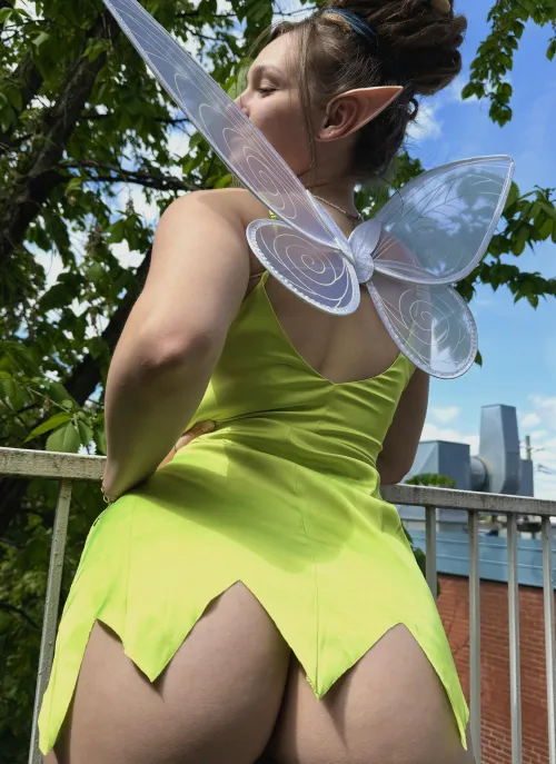 Thumbnail Flexing in Public: DeeRene_ Unleashes Tinkerbell Outfit in Unashamed Showcase