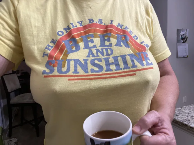 Thumbnail Happy Monday: Tee Shirt and a Big Mug of Sanka by Frisky_Vanilla | Braless