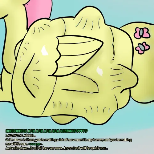 Thumbnail Artistic Vore: Image: Fluttershy Pred Vore by SnooMuffins4052 in Vore Category