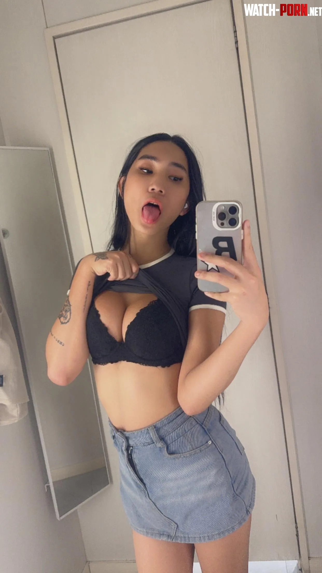 Me checking my bug titties on the fitting room should i jerk off  by PixieMatsurii