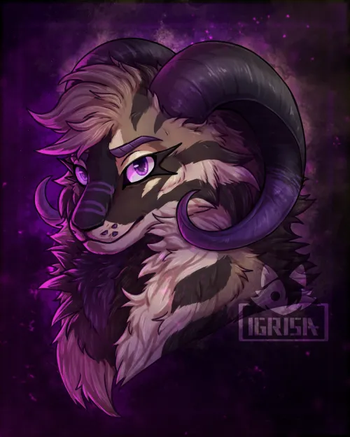 Thumbnail Furry Portrait Magic: Commission for AkuraEndlessFlamee by Igrisa | furry