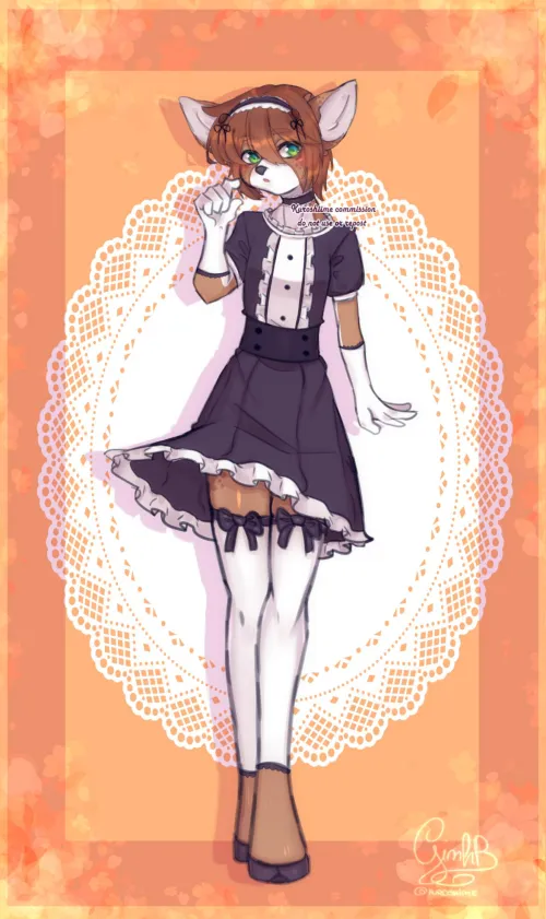 Thumbnail Original Deer Maid Art Creation by kuroshiime: A Furry Delight!