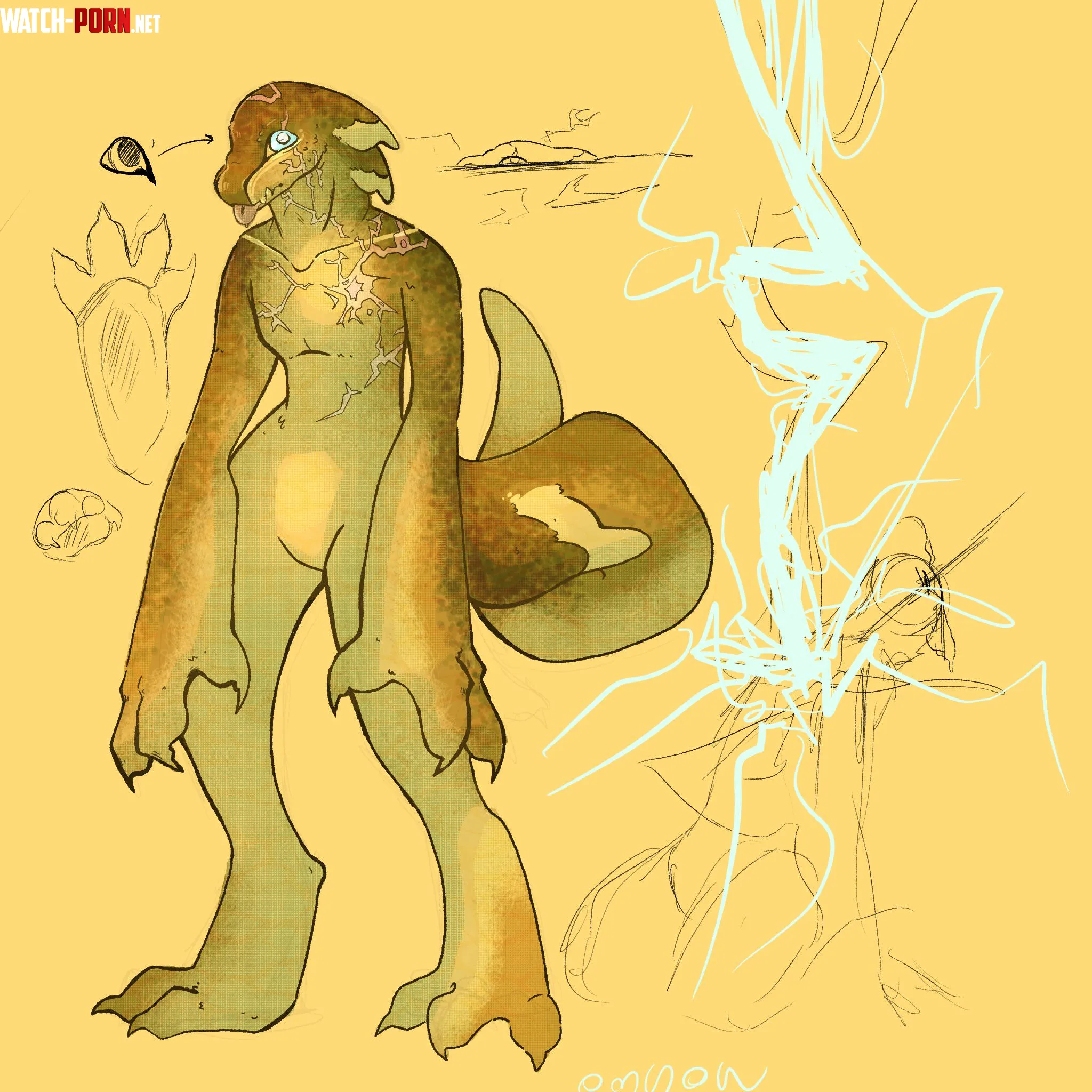 I redesigned my lizard boy hes much cuter now gt  by omyow