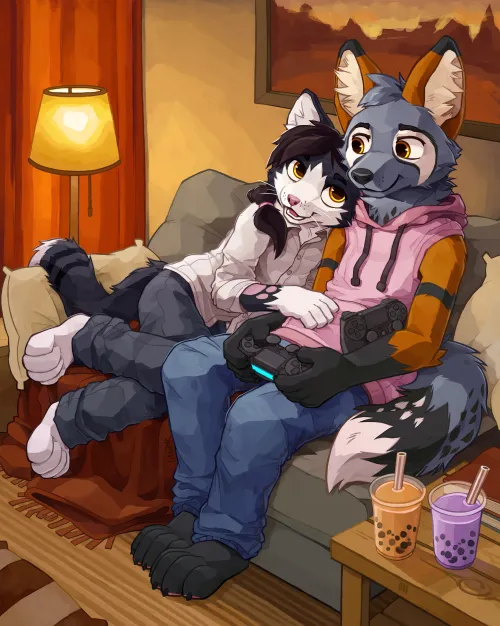 Thumbnail Immerse Yourself in 'Playing Videogames' Art by fitswolf