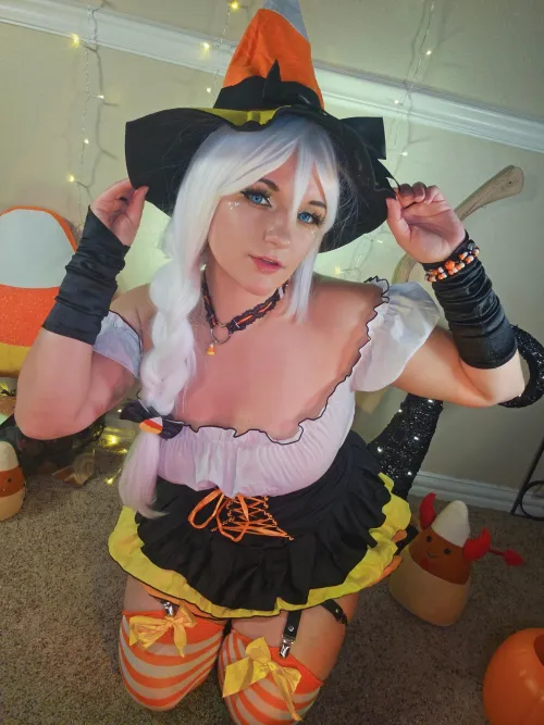 Thumbnail LadySavage Rocks Candy Corn Witch Costume in cosplaygirls Category