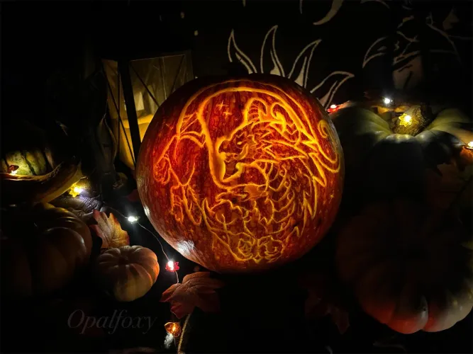 Thumbnail opalfoxy - Join the Bad Dragon Pumpkin Carving Contest with My Entry in BadDragon Category