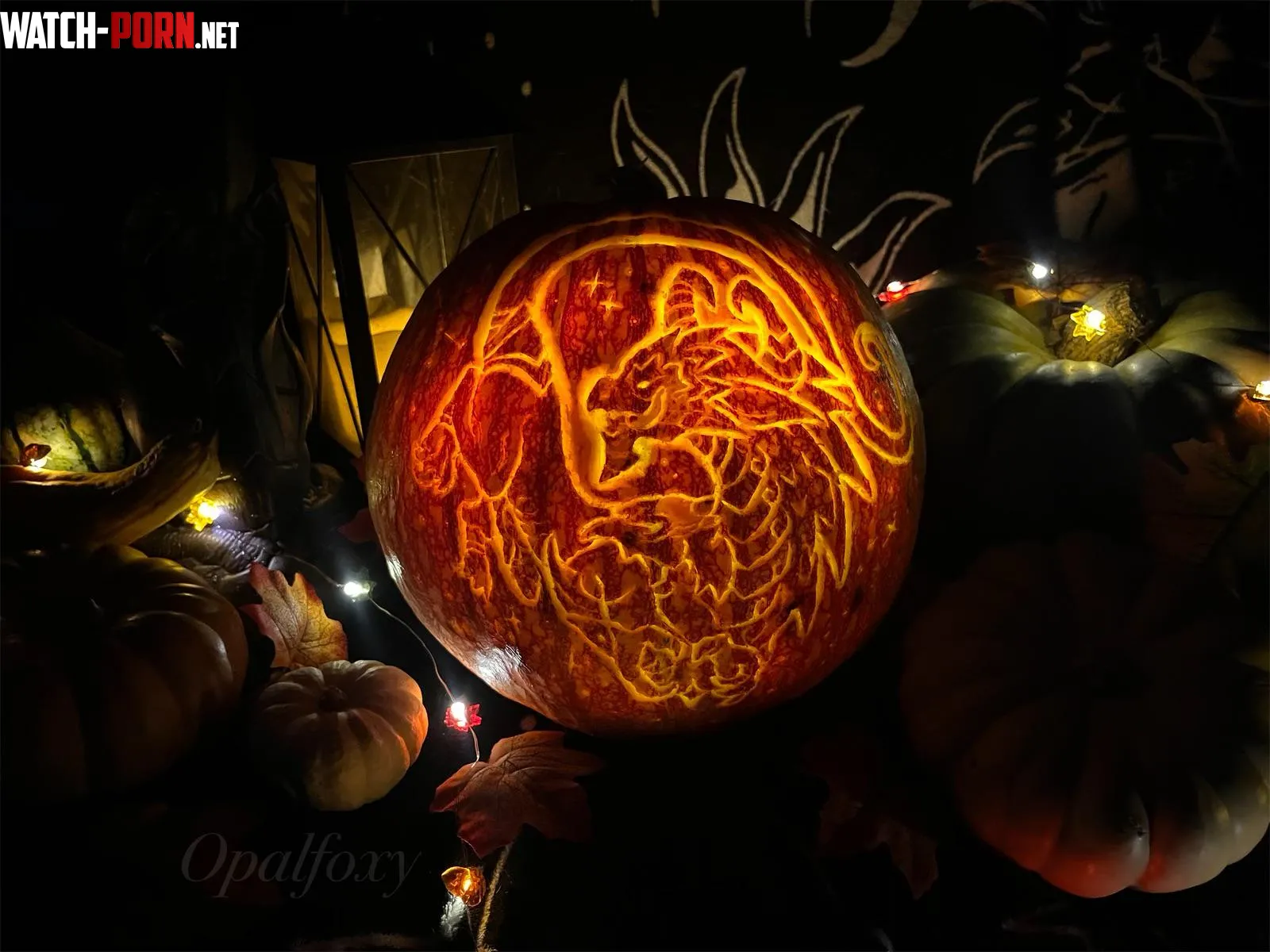 My entry for the Bad Dragon pumpkin carving contest lt3 by opalfoxy