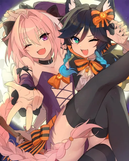 Thumbnail Halloween Fun: Astolfo and Venti Cosplay Celebration | CuteTraps