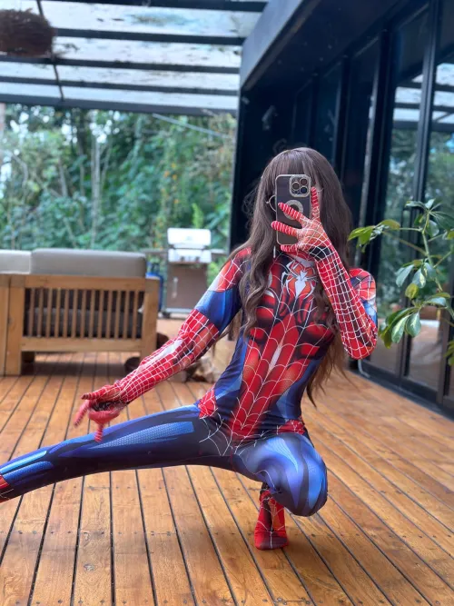 Thumbnail Spiderman Seduction: Mirror Selfie Delights | maiadotcom