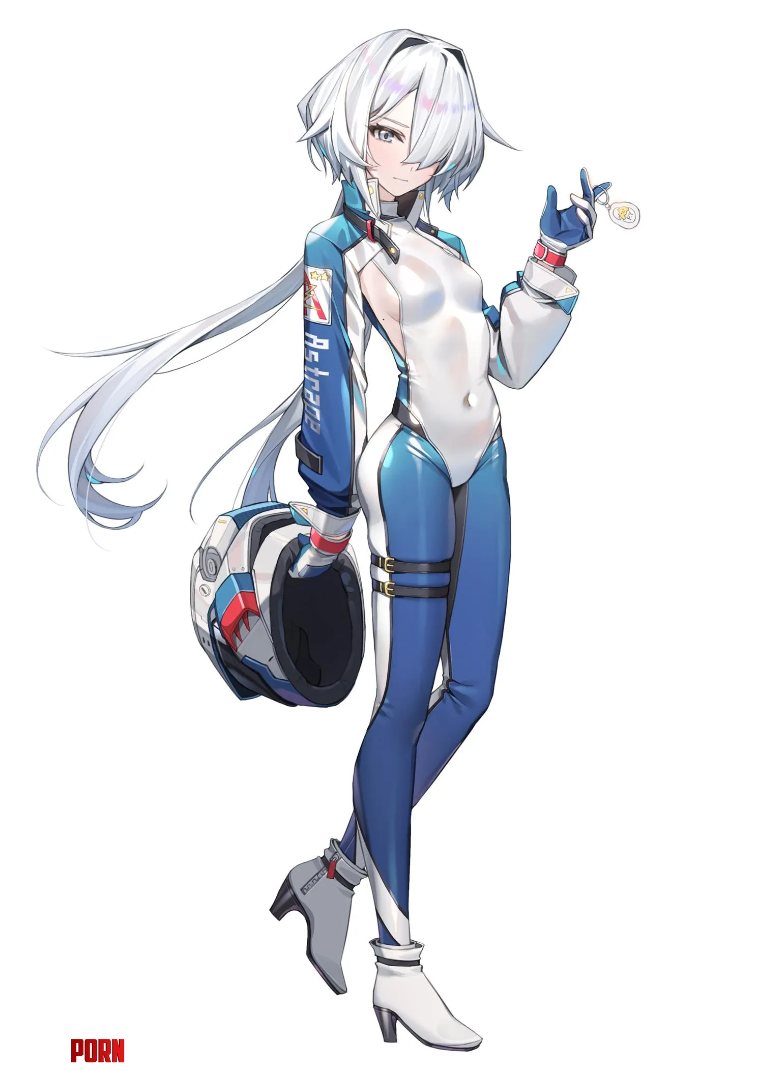 WhiteBlue Racer Suit by CheetahSperm18