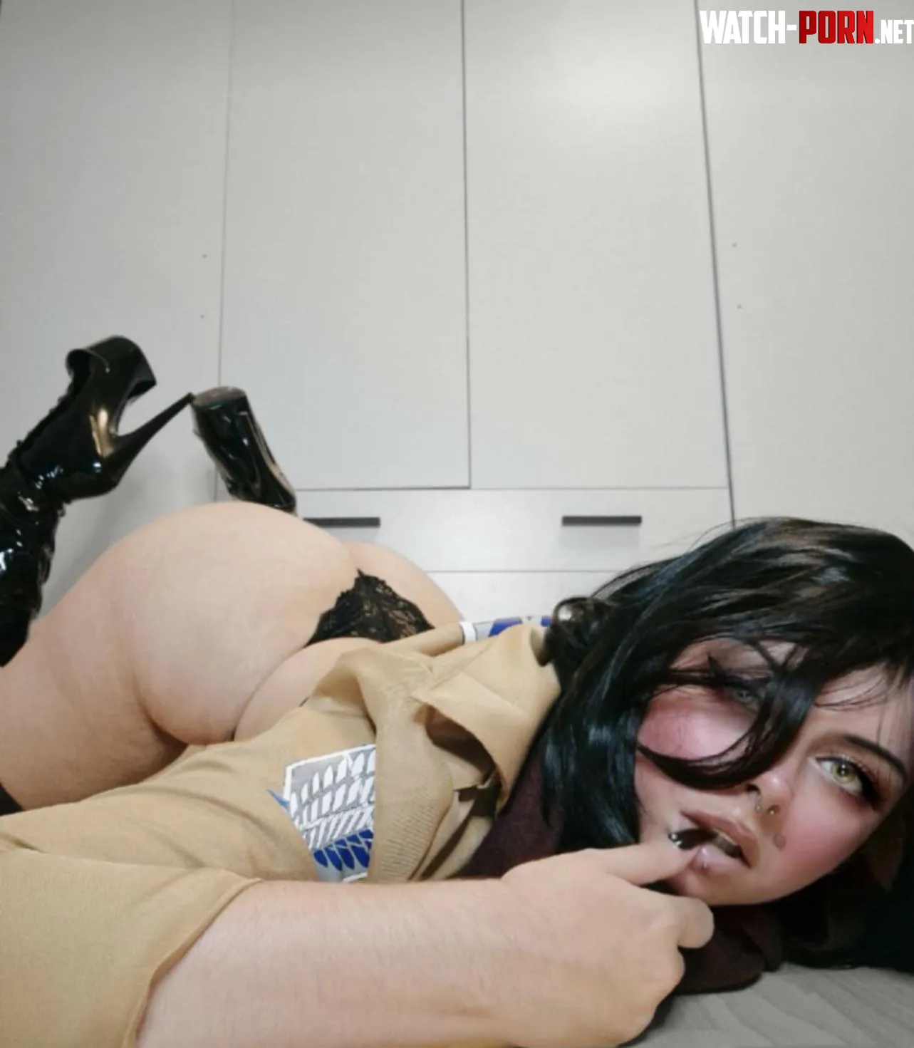 Making custom videos for my fans dressed as mikasa by Ok-Run4386