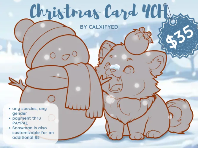 Thumbnail Artistic Christmas Card: Starting Early on this Year's YCH | Author: Calxifur