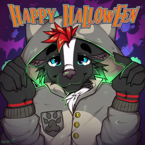 Thumbnail Halloween Art by uRBKFURYArt by taigaskunk in furry