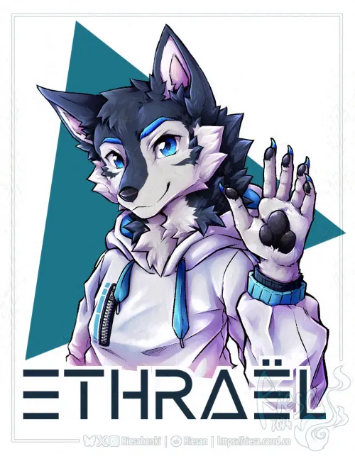 Thumbnail Badge Commission Delight by Riesan in the Furry Category