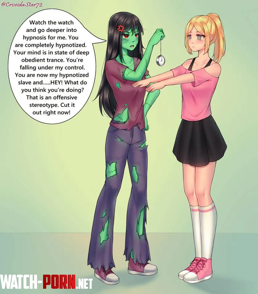 Hypnotic Zombie takes offense to hypnotized zombie OCs CriseidaStar72 by Rathbane12