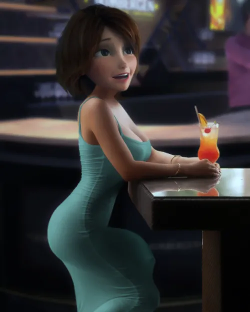 Thumbnail Futa Cass Enjoying a Drink in Big Hero 6 Disney by Rastifan: Exploring Rule34