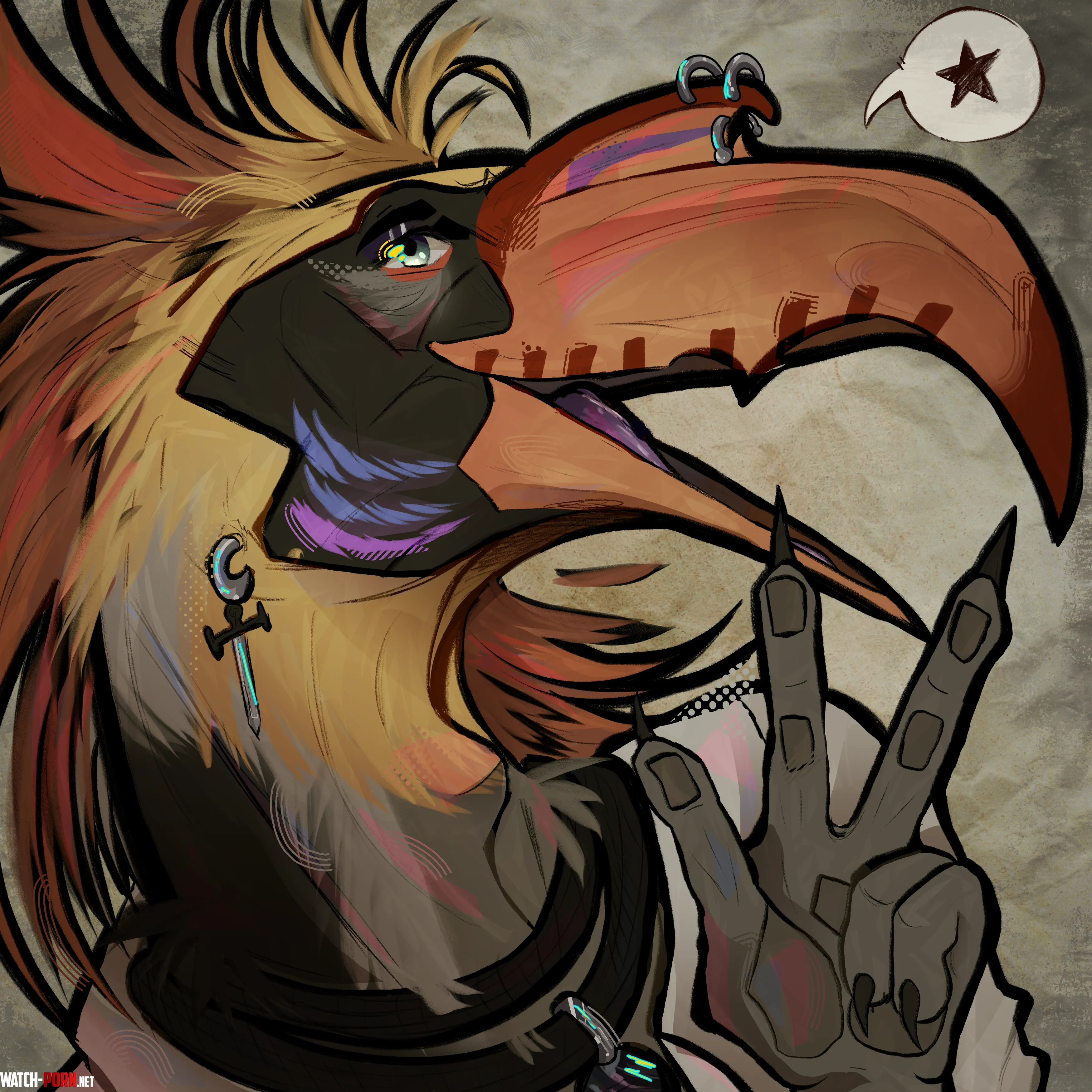 Hornbill Icon Art by me by LLivael