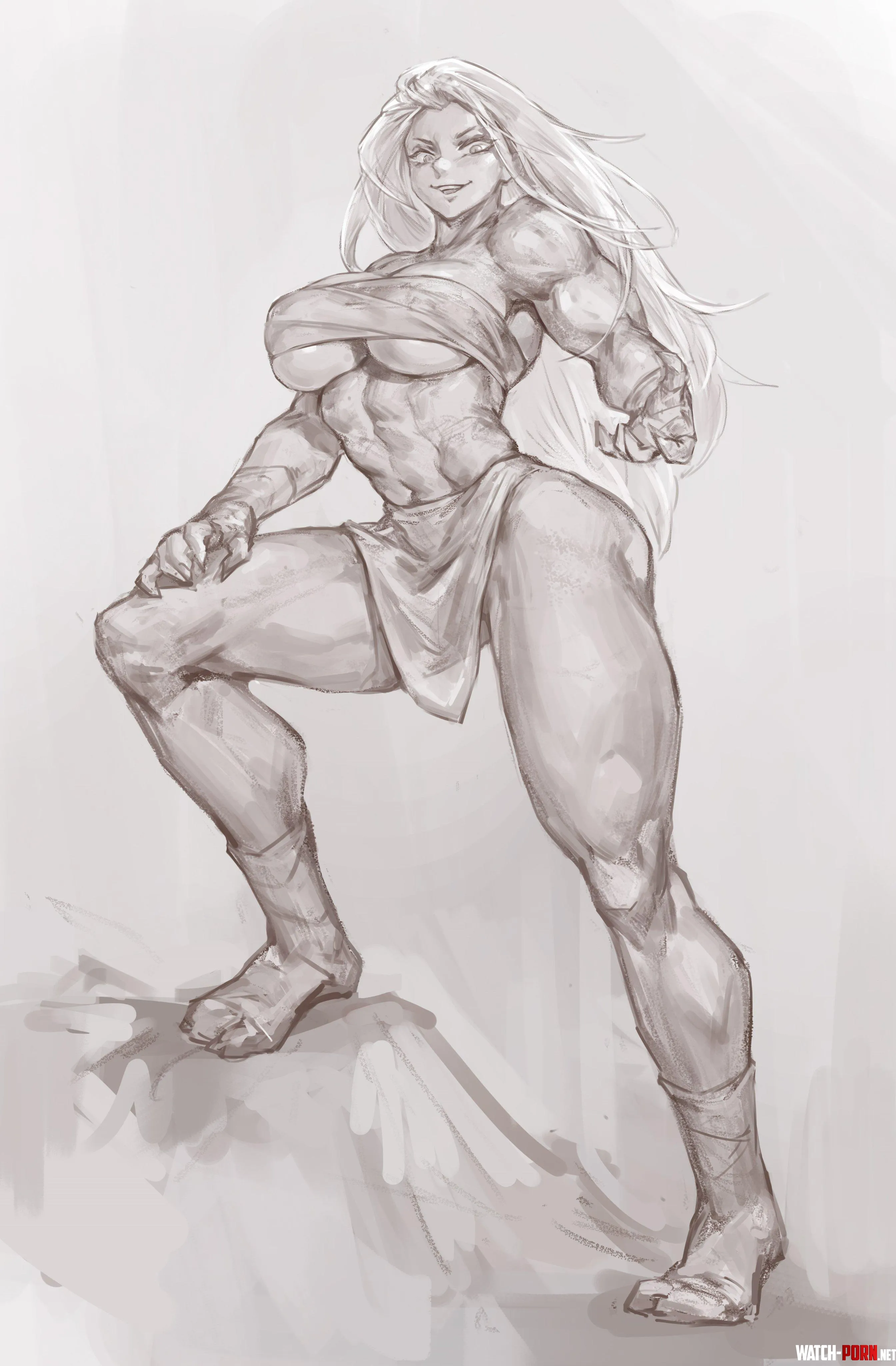 Buff Girl Sketch tezy8art by Der_Floxl