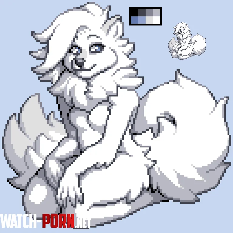 Arctic Fox Pixel Art by Me by kknk