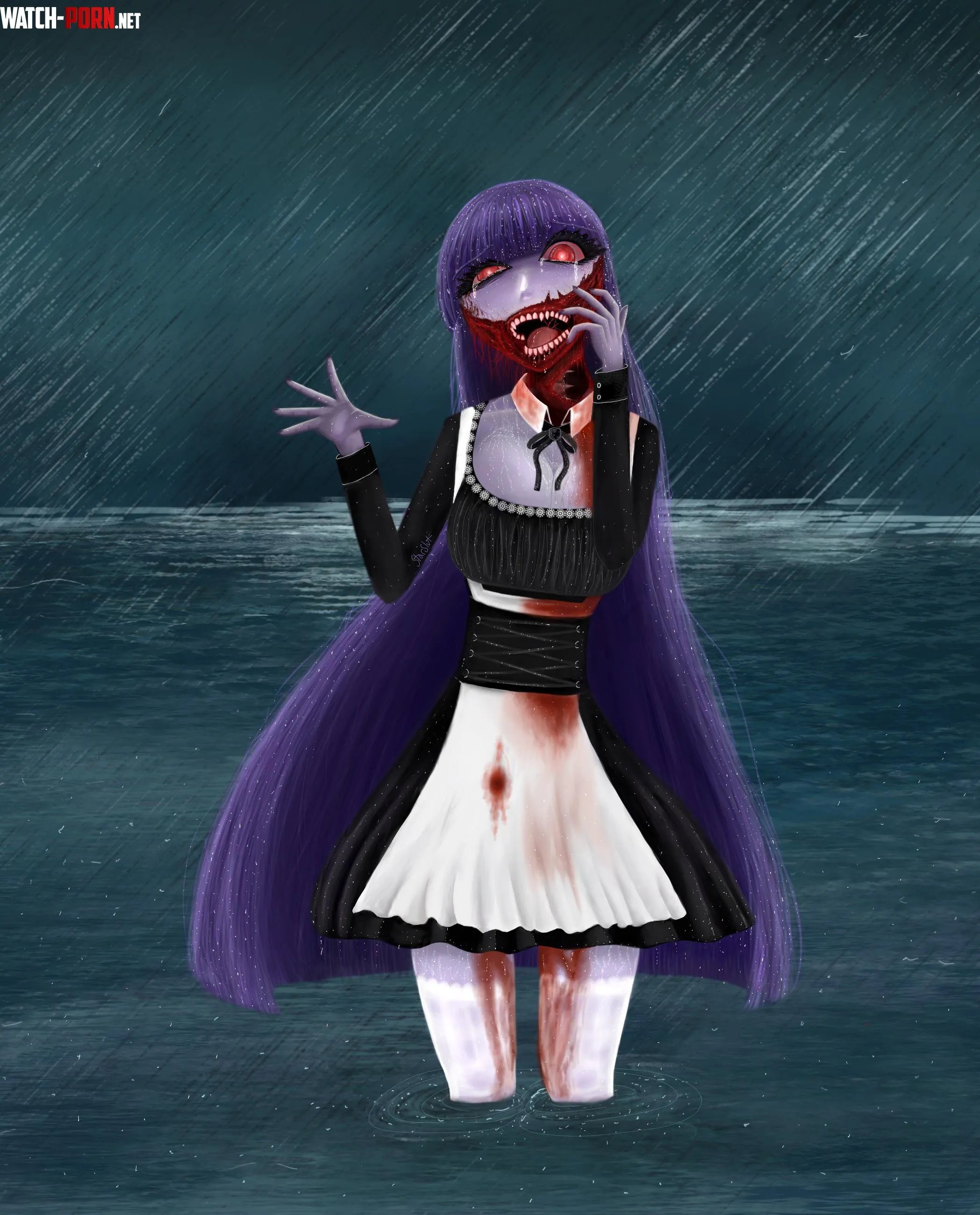 Wet zombie maid by spacexchinchilla