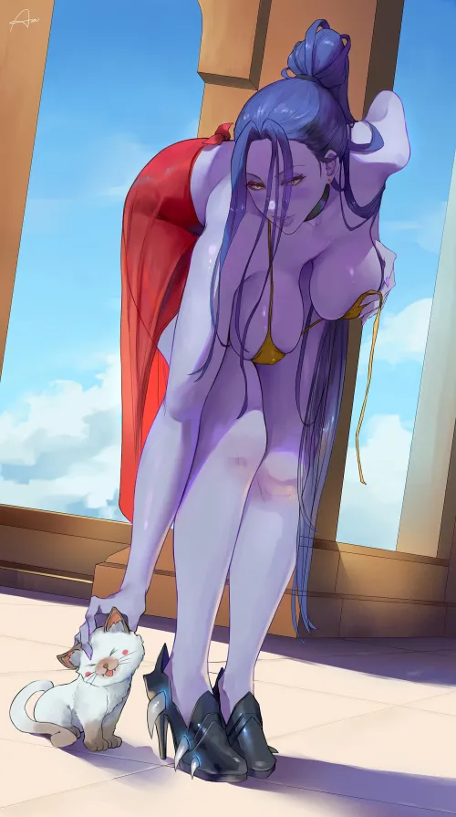 Thumbnail Exploring Fantasy: mrtecta's Concept of Widowmaker Aranee in Ecchi