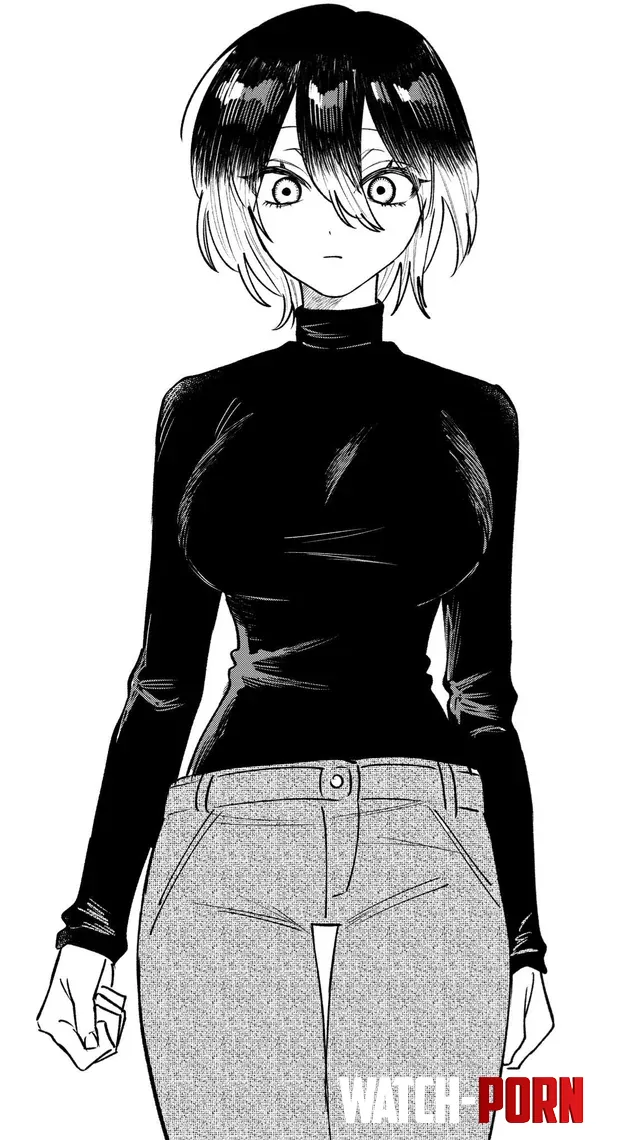 LF Mono Source 1girl clenched hands double parted bangs hair between eyes large breasts long sleeves looking at viewer multicolored hair narrow waist pants short hair thigh gap turtleneck sweater white background by HentaiSource_Archive