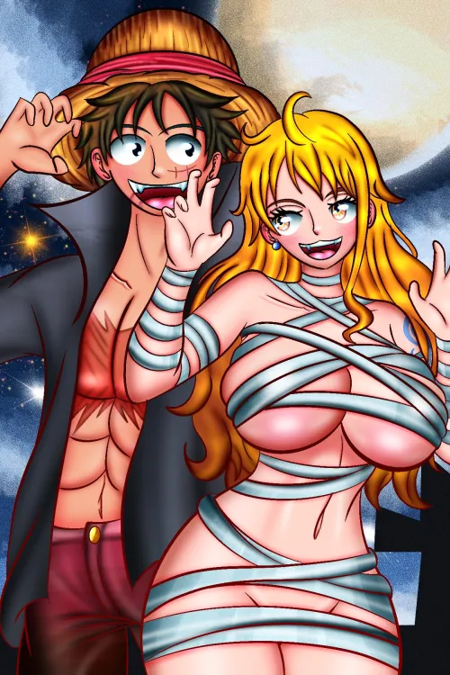 Thumbnail Celebrate with Natural_Law4929: 'Luffy and Nami's Late Halloween' - Funpiece Festivities