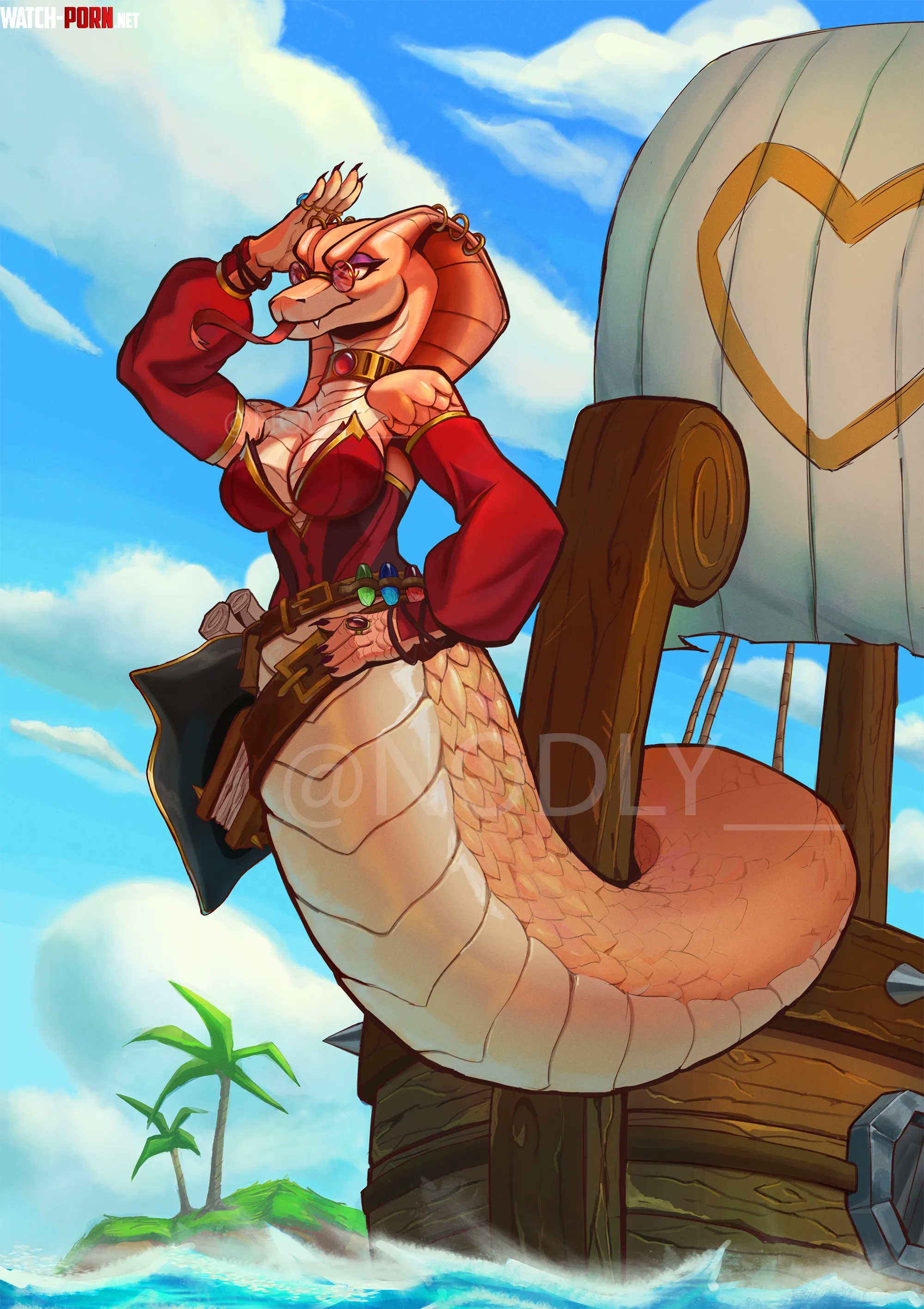 Pirate Snake Commission art by me by nodly_