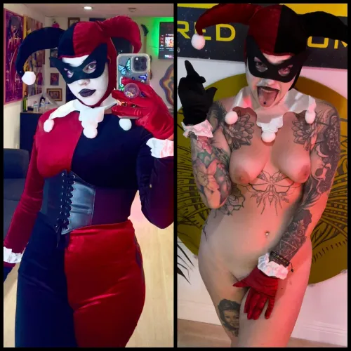 Thumbnail Harley Quinn On/Off Cosplay Fun by Thicccthighs69 | Cosplaygirls Spotlight