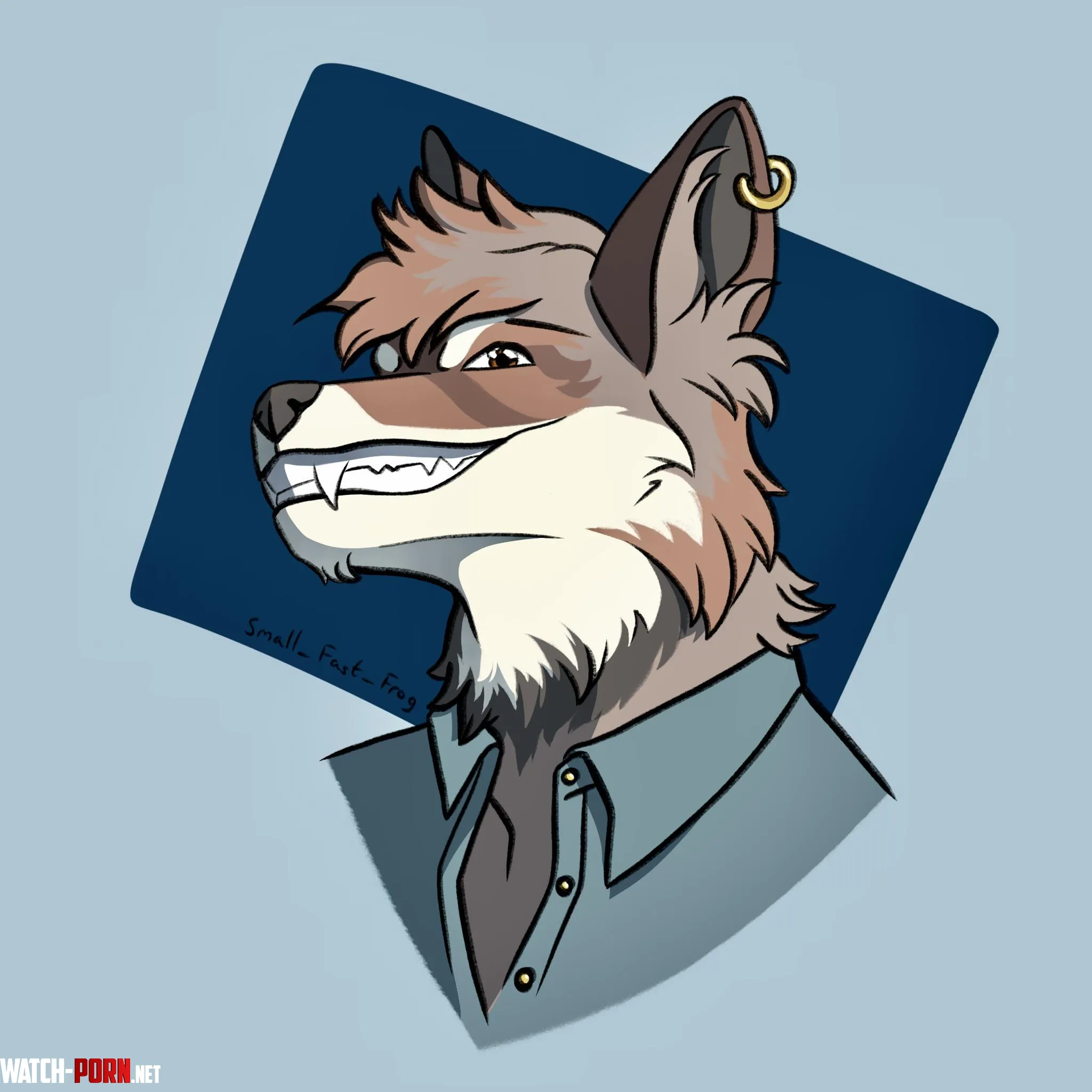 My first furry portrait attempt art by me by small_fast_frog