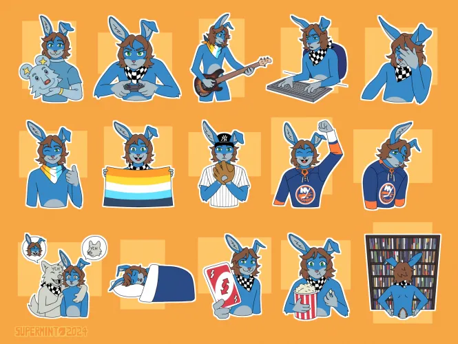 Thumbnail Commission Jay Telegram Stickers: Unique Furry Art by Kerlasia