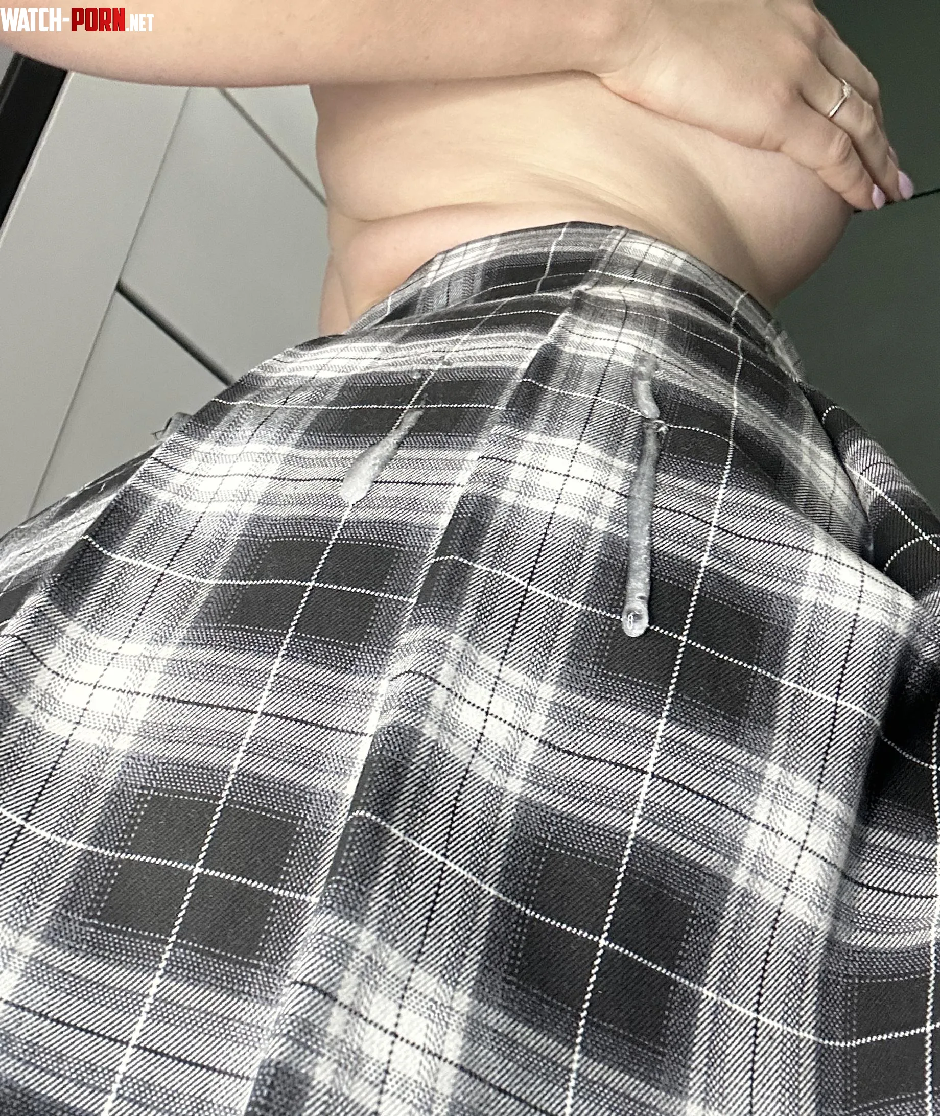 my plaid skirt that you unloaded your cargo on by LollytaCharmy