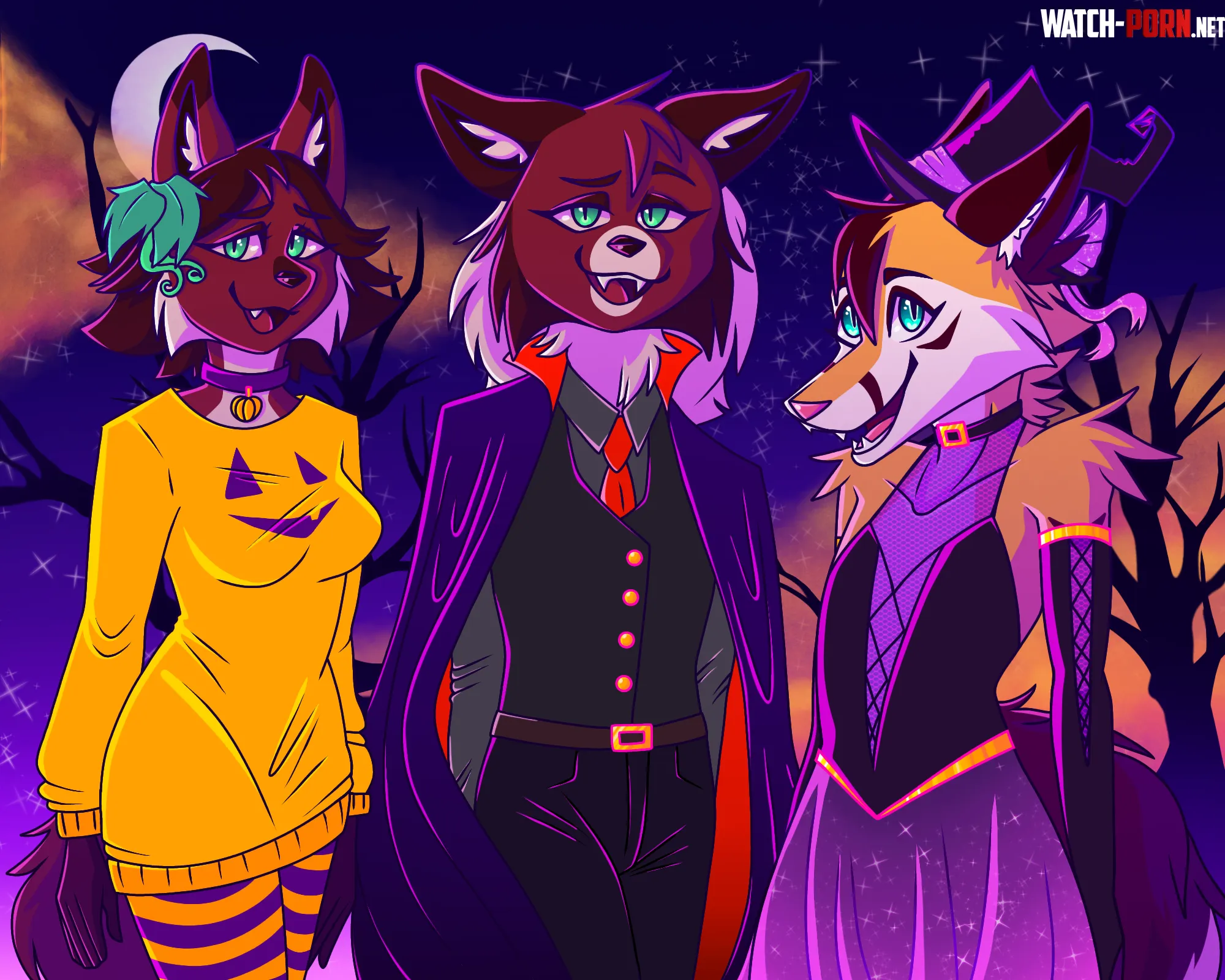 Happy late Halloween Art by me by FluffyRUwUster