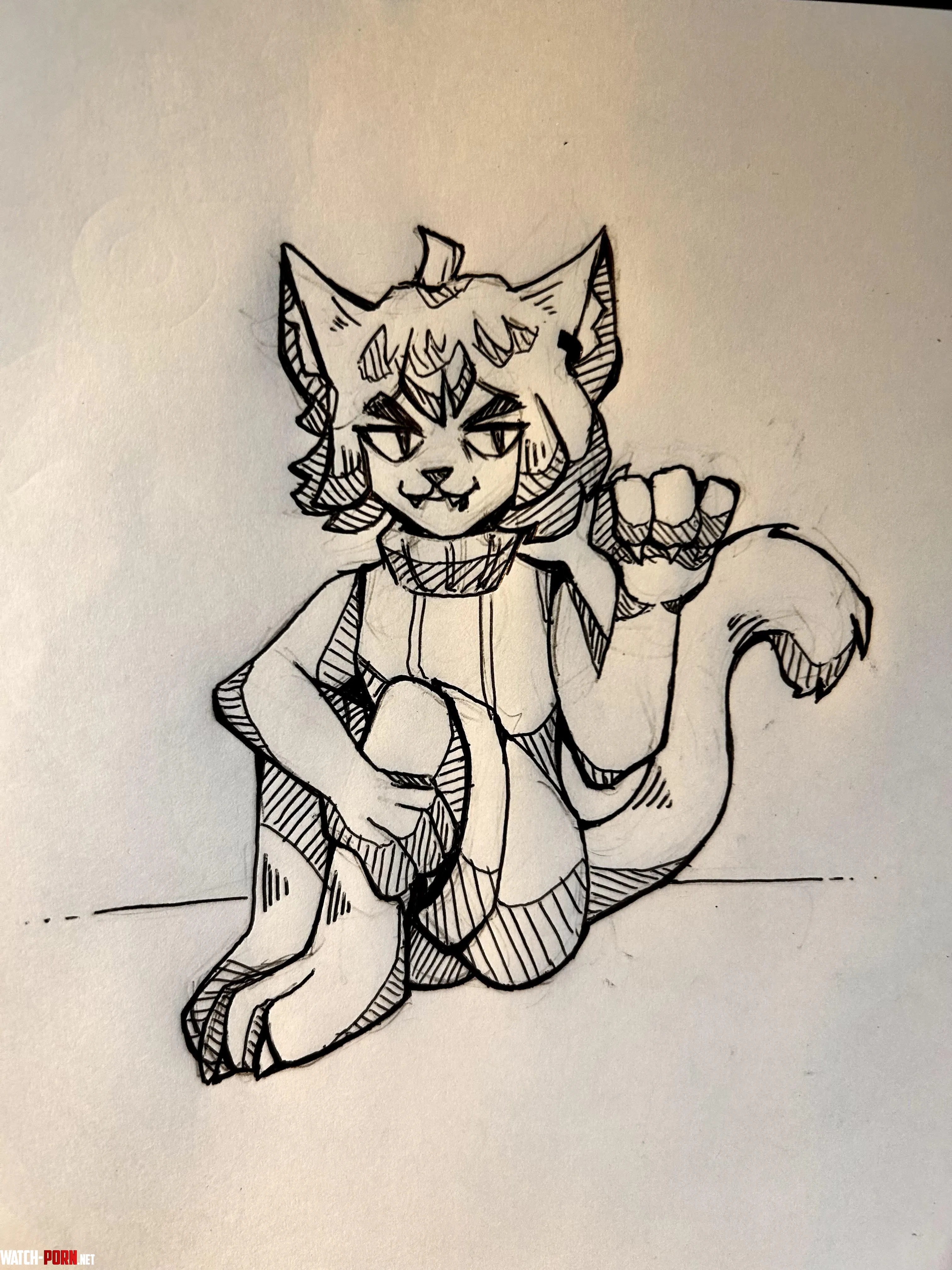 another sketch of my fursona lt3 by anderthecat